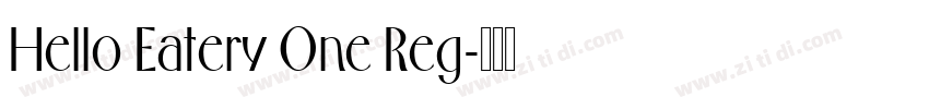 Hello Eatery One Reg字体转换